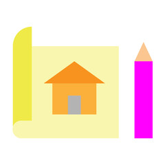 Blueprint Vector Flat Icon Design