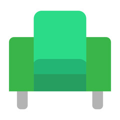 Accent Chair Vector Flat Icon Design