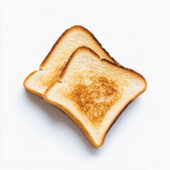 Isolated slice of toast on a clean white background, simple and classic presentation.