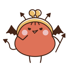 悪魔になっているがま口財布