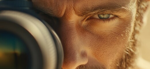 A skilled photographer captures stunning closeup portraits in natural light, showcasing charismatic masculine energy.