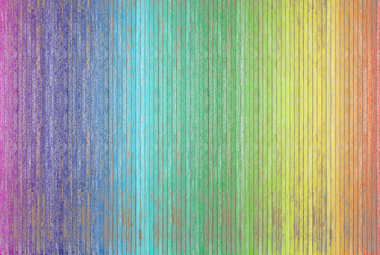 Fond lamelles de bois couleurs arc-en-ciel 