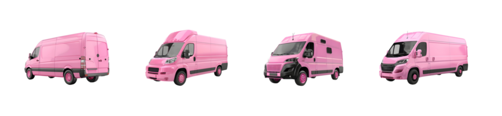 Cargo Van Pack Collection Isolated on Transparent Background