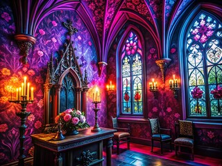 Obraz premium Dark and Mysterious Gothic Wallpaper for an Enchanting Desktop Background Aesthetic and Style