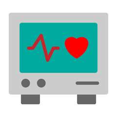 Heartbeat Monitor Vector Flat Icon Design
