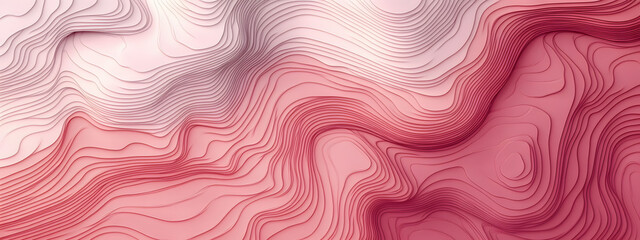 Obraz premium Vibrant Pink and Red Topographic Map Wallpaper with Smooth Contours