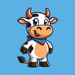 Cute Cow Mascot Illustration