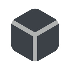 Cube Icon. cube, 3d, geometry, shapes, graphic design, perspective, squares, tool, edit tools. Vector icon illustration