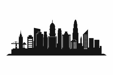 

Hong Kong Skyline Silhouette Vector, Hong Kong City Silhouettes Clipart
