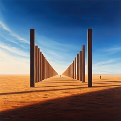 Fototapeta premium Dream Surreal Landscapes Vanishing Point Perspective