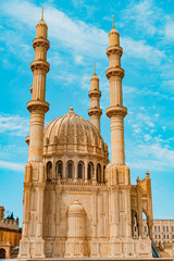 Obraz premium Capture of Heydar Mosque in Baku, Azerbaijan. Religion and Hospitality Concept. Religious Travel. Islam.