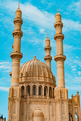Obraz premium Capture of Heydar Mosque in Baku, Azerbaijan. Religion and Hospitality Concept. Religious Travel. Islam.