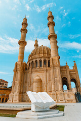 Fototapeta premium Capture of Heydar Mosque in Baku, Azerbaijan. Religion and Hospitality Concept. Religious Travel. Islam.
