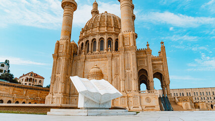 Fototapeta premium Capture of Heydar Mosque in Baku, Azerbaijan. Religion and Hospitality Concept. Religious Travel. Islam.