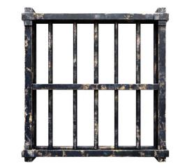 Prison window isolated on transparent background