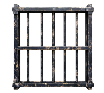 Prison window isolated on transparent background