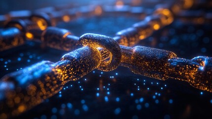 Abstract Chain of Glowing Particles