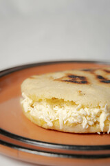Homemade venezuelan arepa with cheese