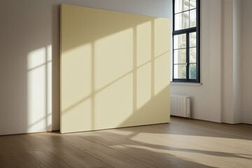 Elegant Pale Yellow Canvas Soft Lighting and Shadow Effects for Indoor Product Showcases