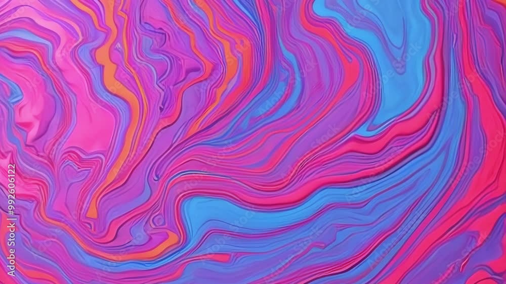 Fototapete Multicolored paint streams overlap to create a painterly contrast of light tones, emphasizing the plasticity and dynamism of the material