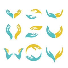 Obraz premium Abstract Hand Care Logo Vector Illustration