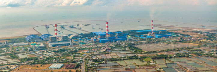Production line in thermal power plant, Duyen Hai, Tra Vinh, Vietnam