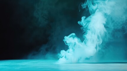 Dense smoke dances in a dark space, illuminated by a dramatic beam of light, evoking a feeling of isolation.