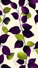 Vibrant purple and green leaves design