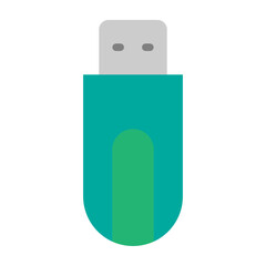 USB Flash Drive Vector Flat Icon Design