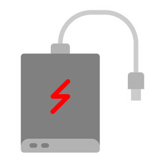 Portable Charger Vector Flat Icon Design