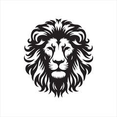 Lion Head silhouette vector illustration art 