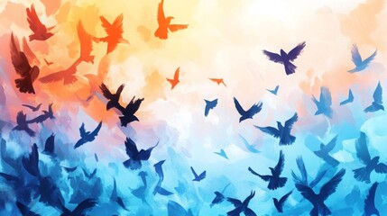 Fototapeta premium Impressionism Momentary Impression Optical Mixing Birds Eye View