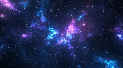 Fototapeta premium Vibrant cosmic nebula, deep space view