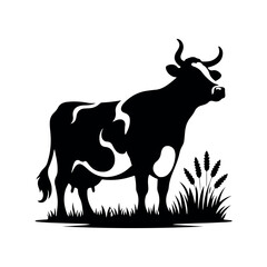 Cow silhouette vector design eps. 