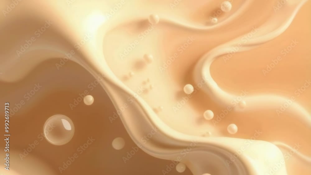 Aufkleber Abstract milk and coffee splashes depicting fluidity and smoothness. Creative style with smooth transitions and dynamic composition