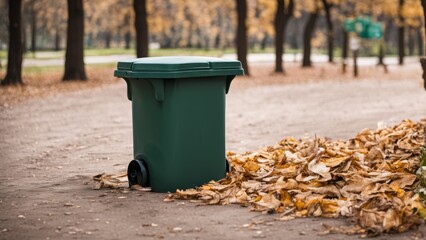 garbage bin in the park