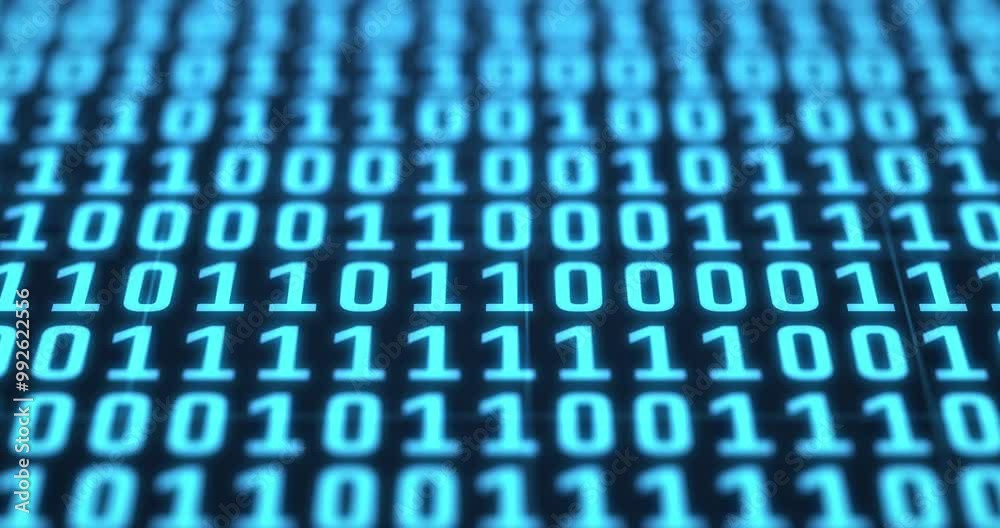 Aufkleber Hacking, pattern and coding with data transfer on digital for binary code, programming security and AI testing. Metaverse, server and connection with malware virus, network system and software update