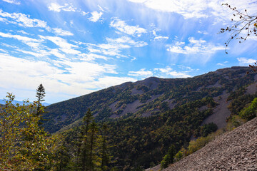 Naklejka premium Hiking. Mountain recreation. Tourism and hiking.