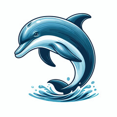 Obraz premium Vector dolphin jumping out of the water