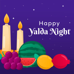 Fototapeta premium happy yalda night illustration design in gradient style