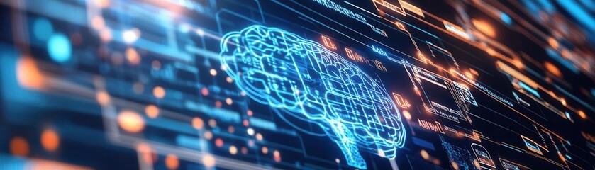 Fototapeta premium AI-driven predictive software showing future trends in chronic disease management, data-driven healthcare, preventive strategies