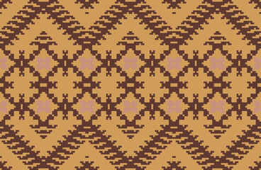 Kuwait Double Ikat Patternfolk Embroidery, Aztec Geometric Ornament Print. Design for Carpet, Wallpaper, Clothing, Wrapping, Fabric