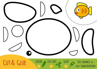 Education paper game for children, Fish