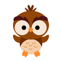 Cartoon vector illustration for children, Cute cartoon character owl