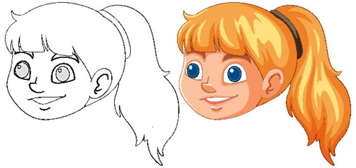 Smiling Girl with Ponytail