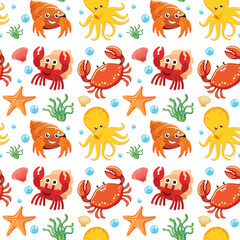 Colorful Marine Life Pattern