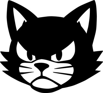recommend clip art: black and white cat. Angry Black Cat Cartoon Mascot Logo Template