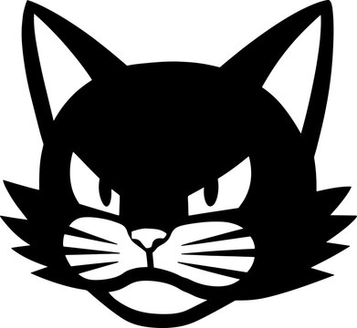 recommend clip art: black and white cat. Angry Black Cat Cartoon Mascot Logo Template