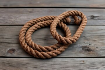 Obraz premium Braided Brown Handmade Rope for Rustic Holiday Craft Projects
