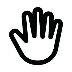 Hand icon. hand, gestures, hold, body parts, hand gesture, hand tool, catch, take, prohibition, privacy. Vector icon illustration